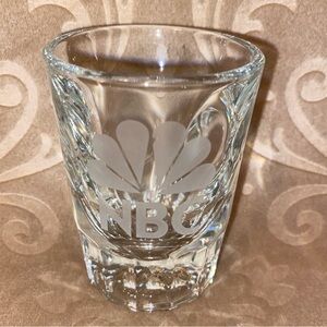 NBC Logo Shot Glass clear and white colors